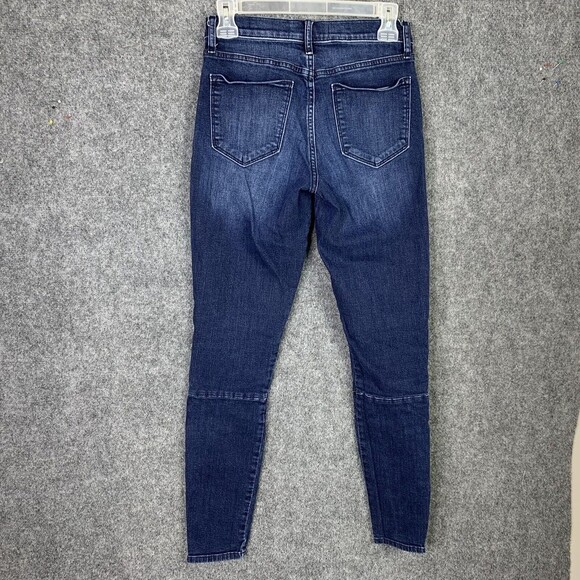 Gap 1969 True Skinny Jeans Women 27 Tall Dark Wash Zip Pockets & Ankles - Picture 10 of 12